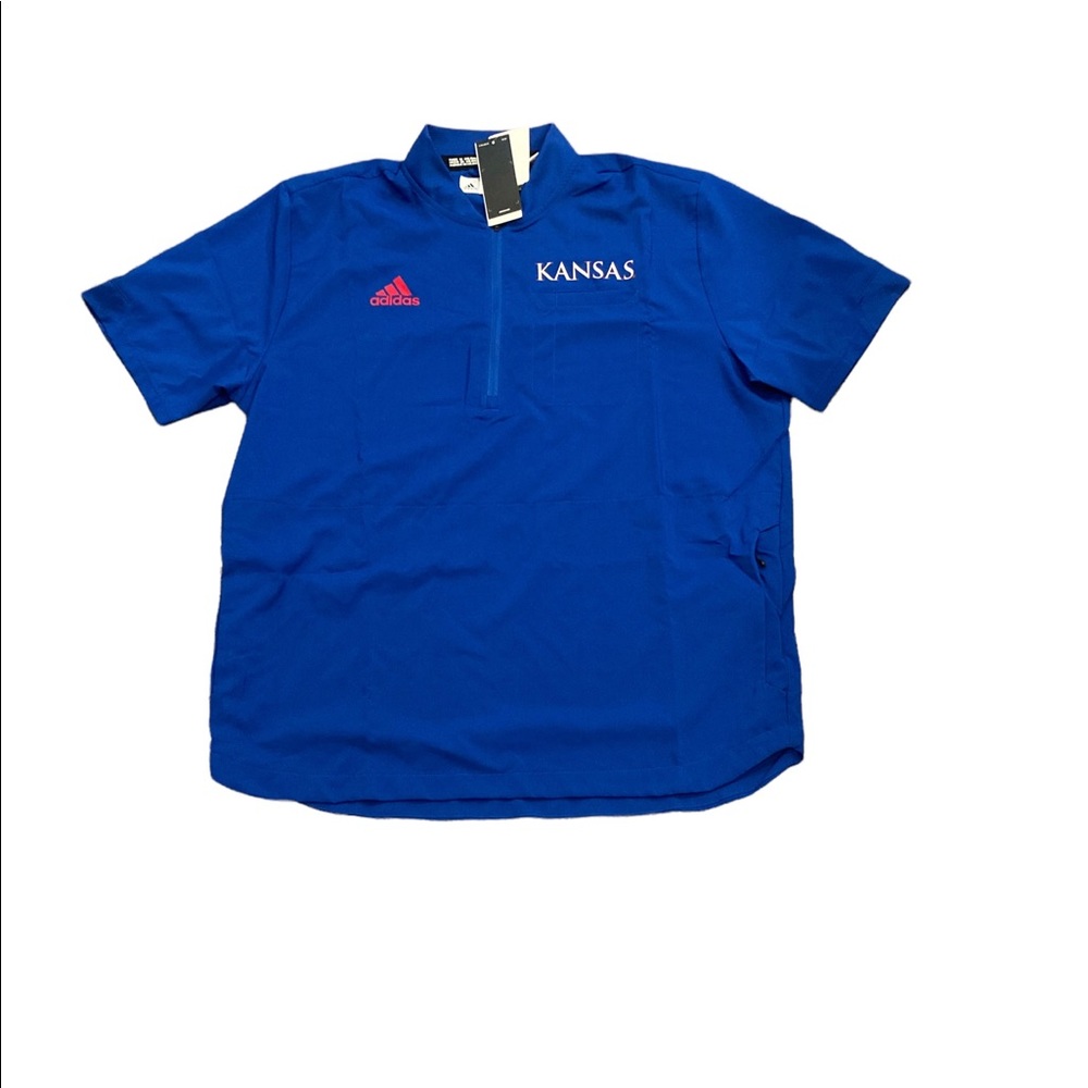 Kansas Jayhawks Adidas Men’s 1/4‎ Zip Short Sleeve Jacket Large